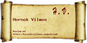 Hornok Vilmos névjegykártya