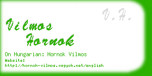 vilmos hornok business card